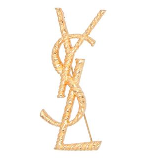 Saint Laurent Brooches, female, Yellow, Size: ONE SIZE Golden Tiger Metal Brooch
