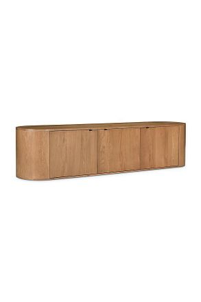 Anthropologie Theo Solid Oak Rounded Media Cabinet