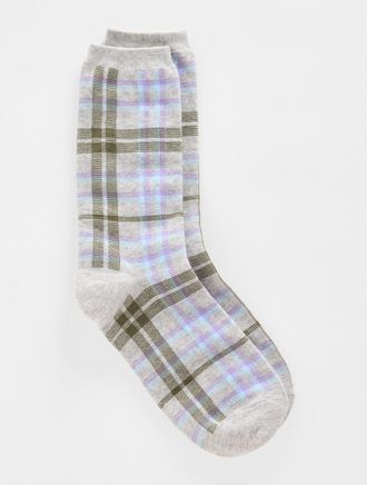 Talbots Dusk Plaid Trouser Socks - Grey Sky Heather - 001 Talbots