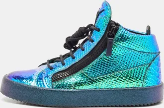 Giuseppe Zanotti Multicolor Foil Leather High Top Sneakers