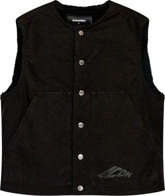 Dsquared2 padded denim jacket - men - Cotton/Polyester - 46 - Black