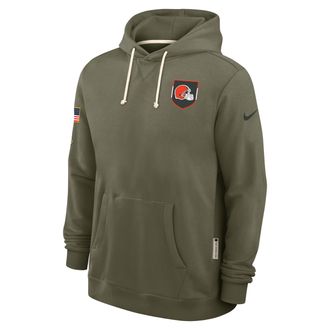 Nike Cleveland Browns Salute to Service Sideline Dominant Force Nike Mens Dri-FIT NFL Pullover Hoodie in Brown | 03AZ2DHA28-D4V