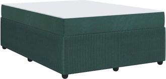 vidaXL Vidaxl - Estructura De Cama Con Colch&oacute;n Verde Oscuro 140 X 200 Cm