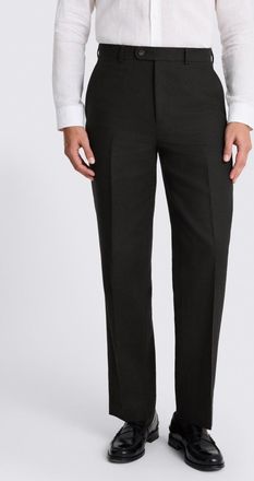 Moss Black Twill Linen Cotton Trousers