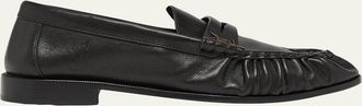 Saint Laurent Mens Le Loafer Creased Leather Mules