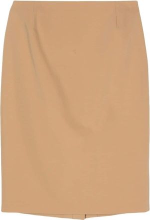 Prada 1990s dart-detail skirt - women - Elastane/Polyester - 44 - Brown