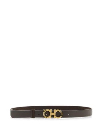 Ferragamo Brown Solid Reversible Belt