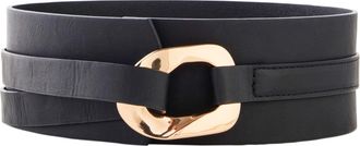 Bonprix Tailleng&uuml;rtel BONPRIX, Damen, Gr. 110, schwarz (schwarz, goldfarben), Obermaterial: 100% Polyurethan, G&uuml;rtel Tailleng&uuml;rtel, aus Polyurethan, betont di