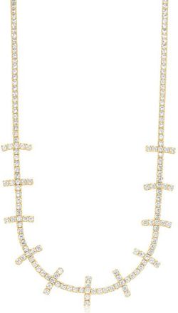SHYMI Cubic Zirconia Bar Tennis Necklace in Gold at Nordstrom