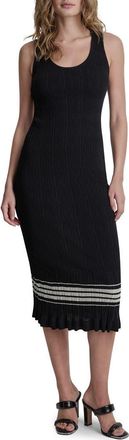 DKNY Rib Knit Dress in Black/Coconut at Nordstrom, Size X-Large