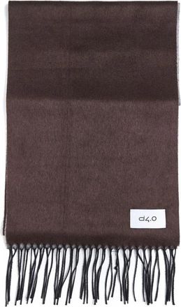 D4.0 Logo-patch Sjaal - Heren - Wintersjaals - Bruin - ONE Size - Kasjmier - Accessoires