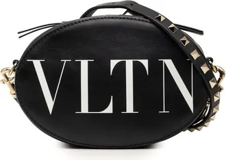 Valentino Pre-owned Valentino Calfskin Rockstud VLTN Oval Crossbody Ladies QYTKFZZIRQSW3TUP