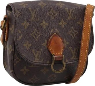 Louis Vuitton Pre-owned Monogram Canvas Shoulder Bag - Dames - Vintage Schoudertas - Bruin - ONE Size - Leer - Vintage