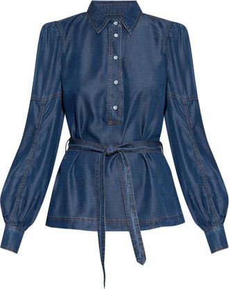 Munthe Blusa denim con cintura