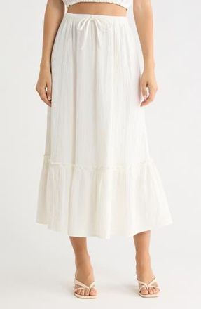 Abound Tiered Cotton Gauze Maxi Skirt in Ivory at Nordstrom Rack, Size X-Small