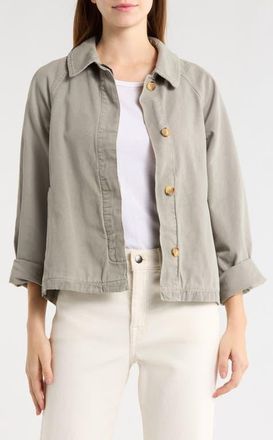 Marine Layer Olivia Crop Cotton Jacket in Shadow at Nordstrom, Size X-Large
