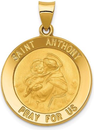 Diamond2Deal 14k Yellow Gold Saint Anthony Medal Hollow Pendant