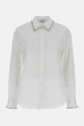 Alexander McQueen Camicia Bianca Con Cristalli