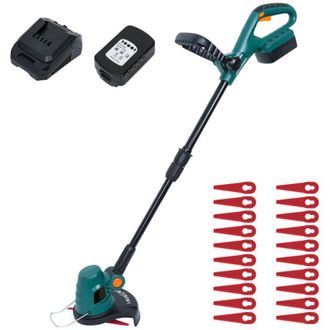 Vingo SWANEW Decespugliatore a batteria 18V a batteria/caricabatterie con ruota da 23cm Lame girevoli a 180&deg; 2.0Ah velocit&agrave; 8.000 giri/min testina motore