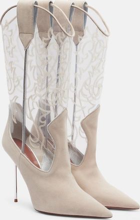 PARIS TEXAS Lidia 105 suede and PVC cowboy boots