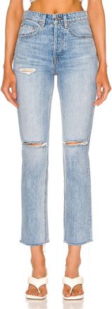 GRLFRND Karolina High Rise Straight Crop Jeans In Point Loma