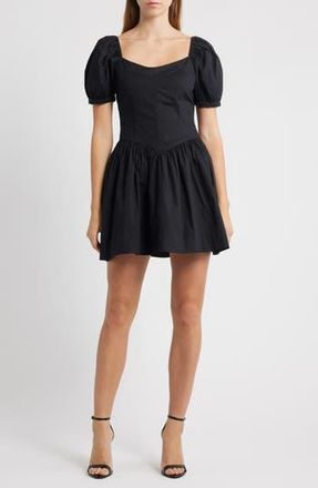 Wayf Fiona Short Sleeve Minidress in Black at Nordstrom Rack, Size X-Small