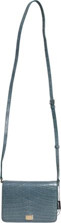 Dolce & Gabbana Green Exotic Leather DG Plaque Crossbody Mini Womens Bag