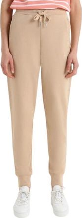 Woolrich Logo Trainingsbroeken met biologisch fleece - Dames - Sweatpants - Beige - L - Broeken