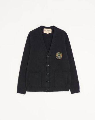 Valentino Cardigan Valentino In Lana Con Patch Valentino Ricamato Uomo NERO XL