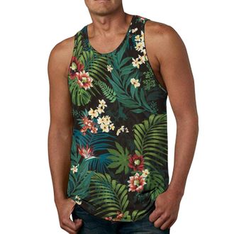 Generic Tank Tops Vests for Men UK Summer Beach Casual Holiday Hawaiian Print Sleeveless Athletic Gym Muscle Tee Shirts Tops Sports Workout Blouses Compressio