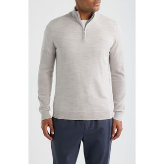 Reiss Blackhall Wool Quarter Zip Sweater in Wicker Brown at Nordstrom, Size Xx-Large