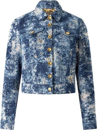 Roberto Cavalli Denim Jacket With Discoloration - Dames - Spijkerjassen - Blauw - XS - Denim - Jassen