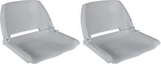 vidaXL Asiento Barco Respaldo Plegable Sin Coj&iacute;n 2uds Gris 41x51x48 Cm Vidaxl