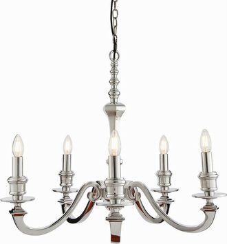 Endon Lighting Finsbury - 5 Light Multi Arm Pendant Polished Cast Aluminium, E14