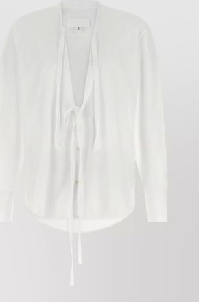 Maison Margiela tie neck shirt buttoned cuffs curved hem