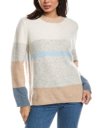 Fort&eacute; Cashmere Lofty Colorblock Alpaca-Blend Sweater