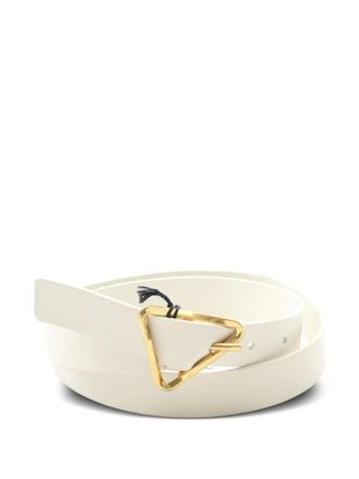 Bottega Veneta 2020s triangle-grasp leather belt - women - Leather - 90 - White