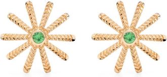 Harwell Godfrey 18kt yellow gold Tiny Sunflower tsavorite stud earrings - women - Tsavorite/18kt Yellow Gold - One Size