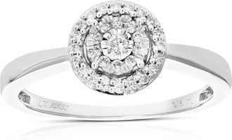Vir Jewels 1/6 cttw Lab Grown Diamond Engagement Ring in Sterling Silver For Women