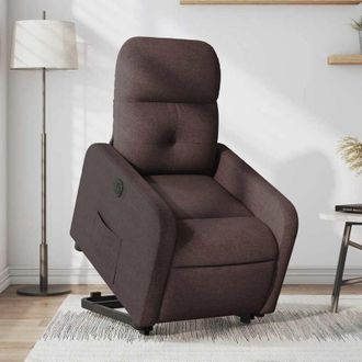 vidaXL Vidaxl - Sill&oacute;n El&eacute;ctrico Reclinable Elevable De Tela Marr&oacute;n Oscuro