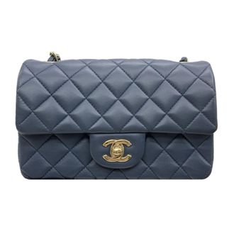 Chanel Quilted Blue Lambskin Mini Classic Flap