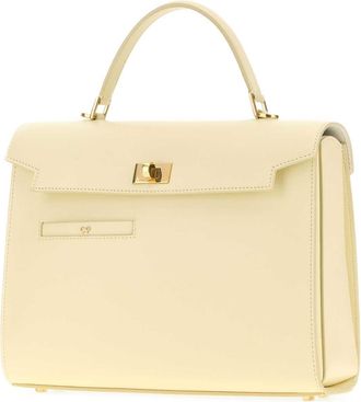 Anya Hindmarch Womens Silky Top Handle Bag Yellow Calf