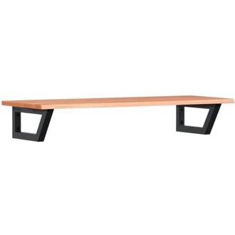 vidaXL Vidaxl - Estante De Lavabo De Pared De Acero Y Madera Maciza De Roble
