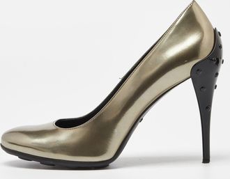 Tod's Tods Metallic Leather Round Toe Pumps