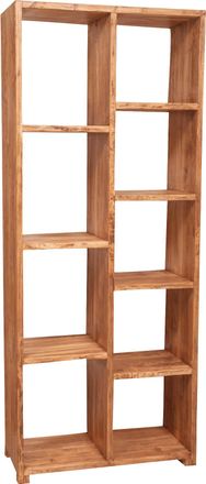 Biscottini International Biblioteca De Madera Maciza De Tilo Acabado Con Efecto Natural 82x36x201 Cm
