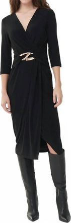 Joseph Ribkoff Draped Sheath Dress In Black