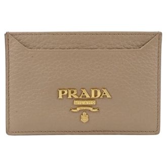 Prada Pre-owned Wallets, female, Brown, Size: ONE SIZE Pre-owned Card Case Wallet