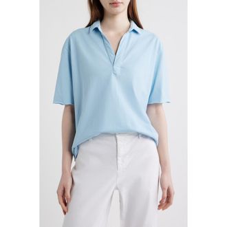 Frank & Eileen Patty Popover Cotton Top in Dive Blue at Nordstrom, Size X-Small