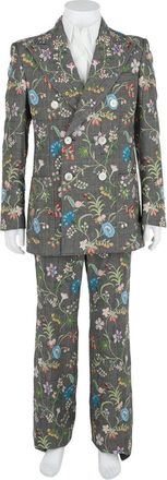 Gucci Floral Embroidered Wool & Linen-Blend Plaid Jacket