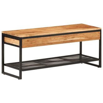 vidaXL Banco Zapatero De Madera Maciza De Acacia Y Hierro 110x35x45 Cm Vidaxl